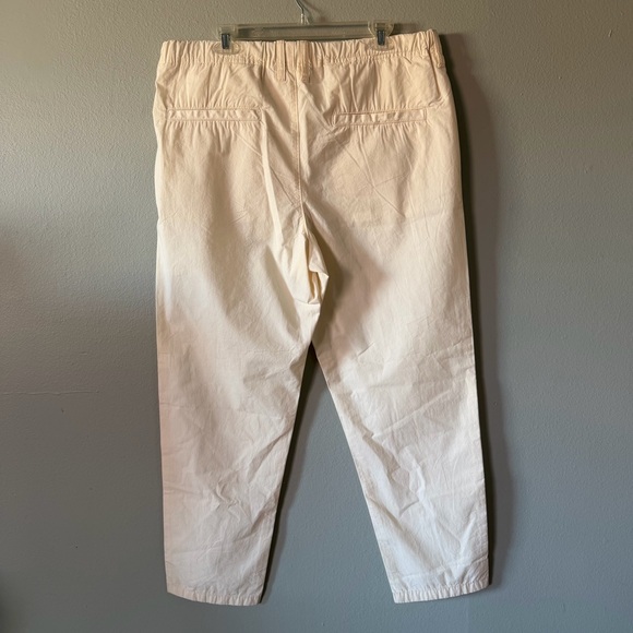 H&M Cream Off White Cotton Relaxed Fit Lightweight Pants Size L - Picture 4 of 7